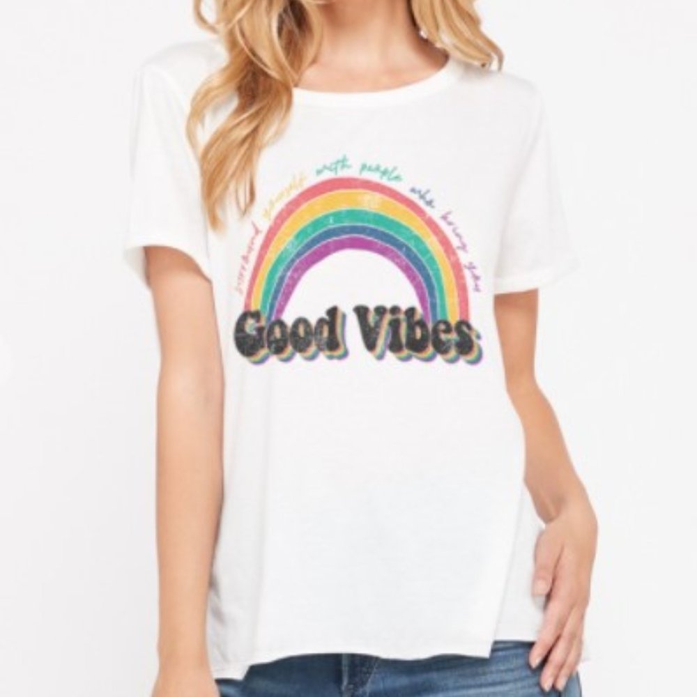 Good Vibes Ringer Band Tee